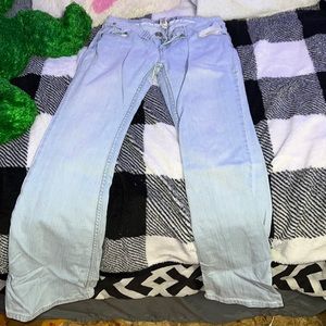 White wash flare jeans